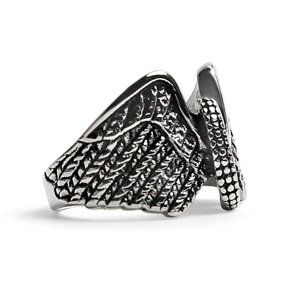 Stainless Steel Polished Winged Wheel Ring