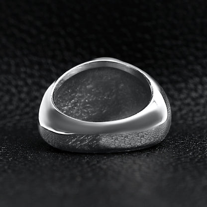 Stainless Steel Polished Maltese Cross Signet Ring
