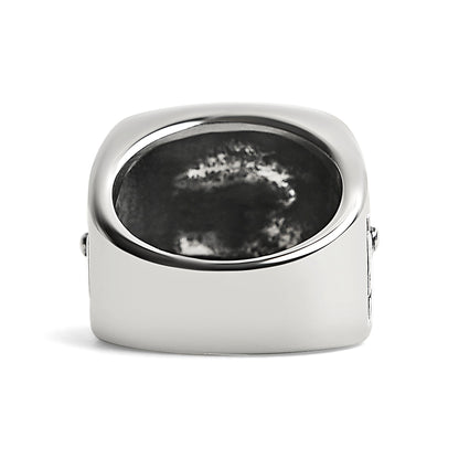 Stainless Steel Polished Maltese Cross Signet Ring