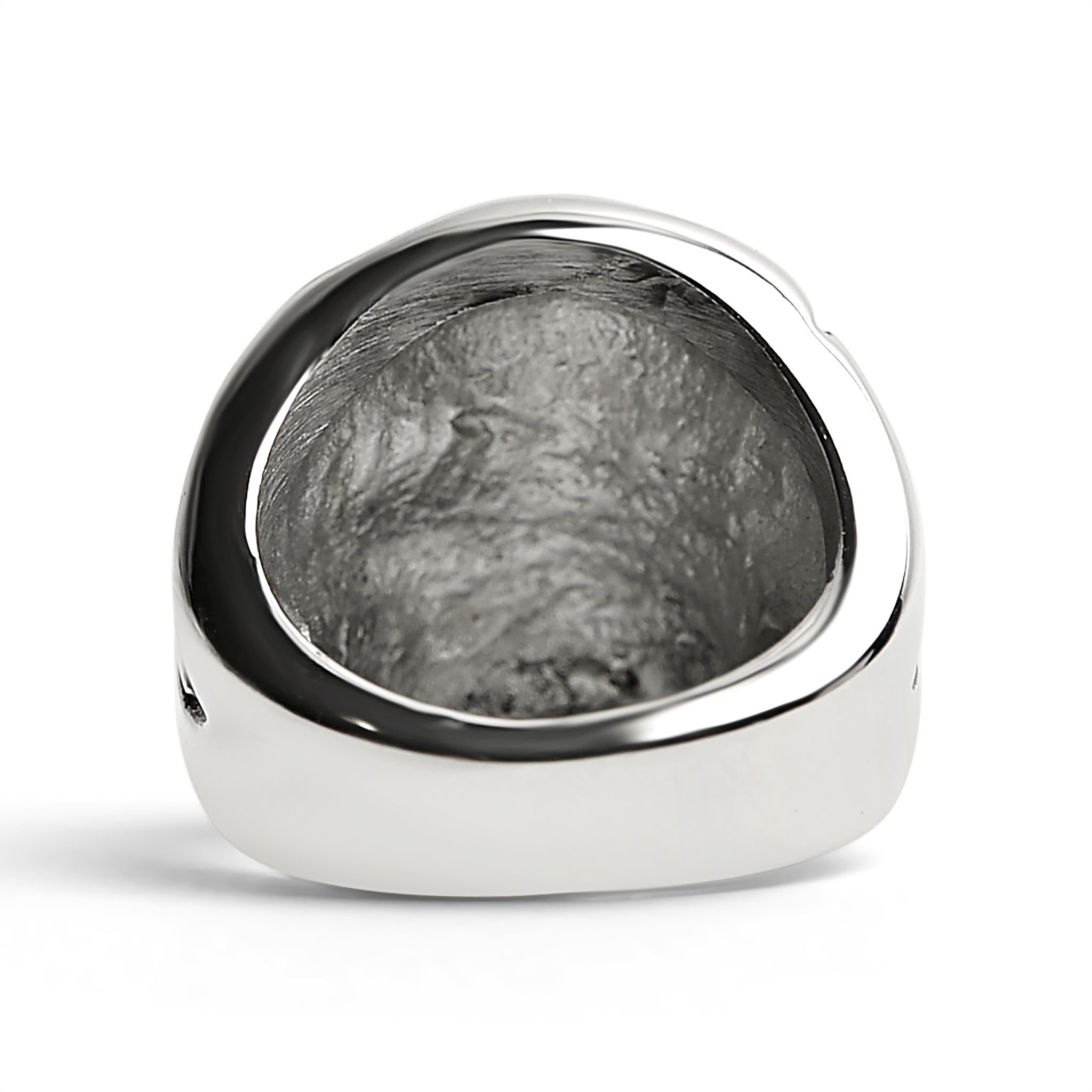 Stainless Steel Polished Skull With Cigar Ring