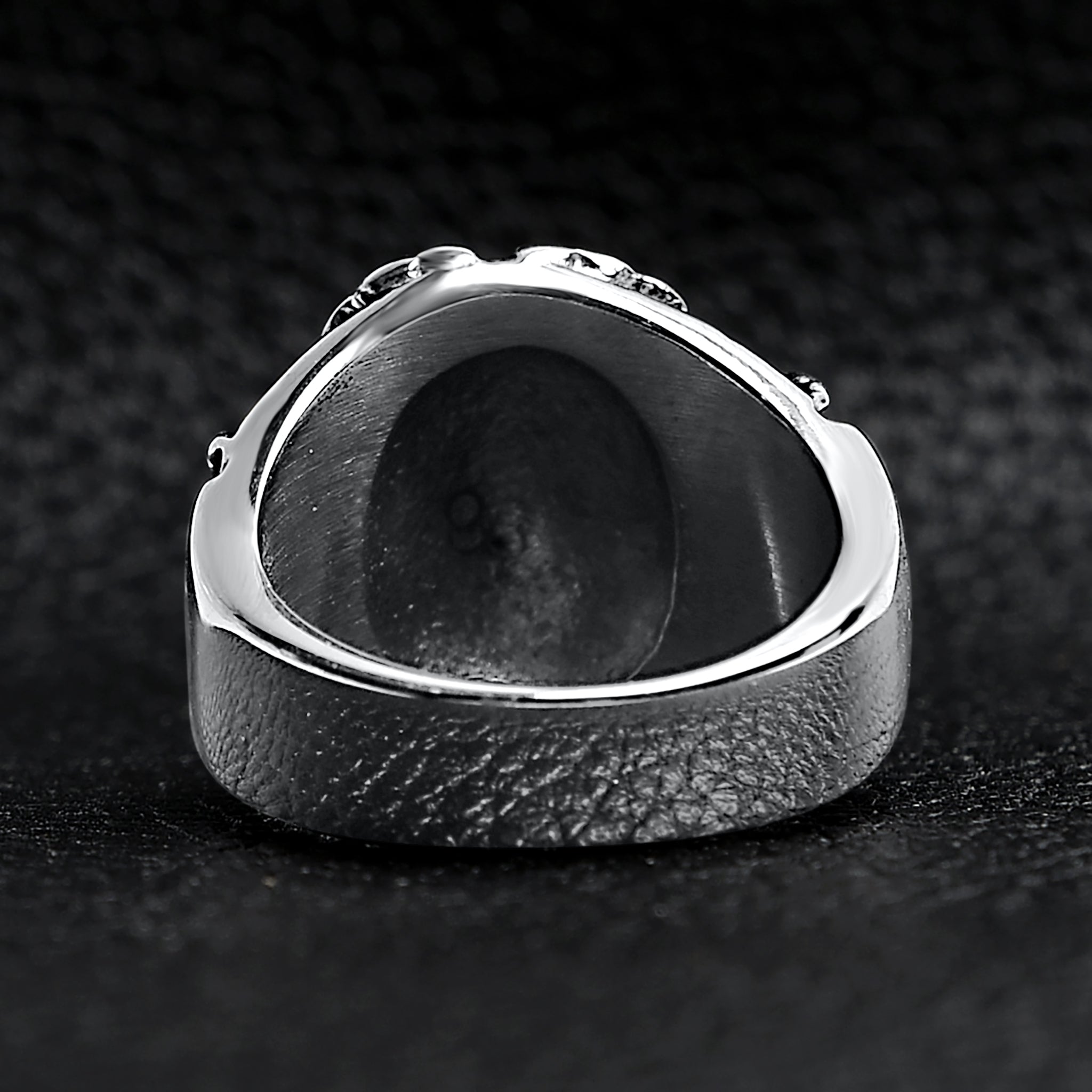 Polished Detailed Skull Stainless Steel Ring