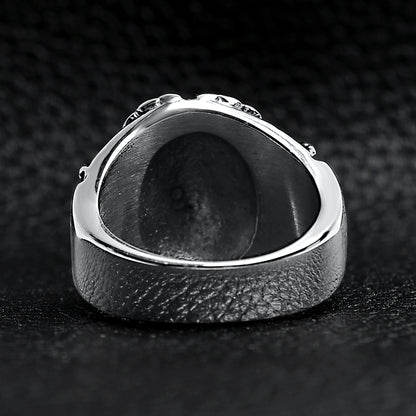 Polished Detailed Skull Stainless Steel Ring