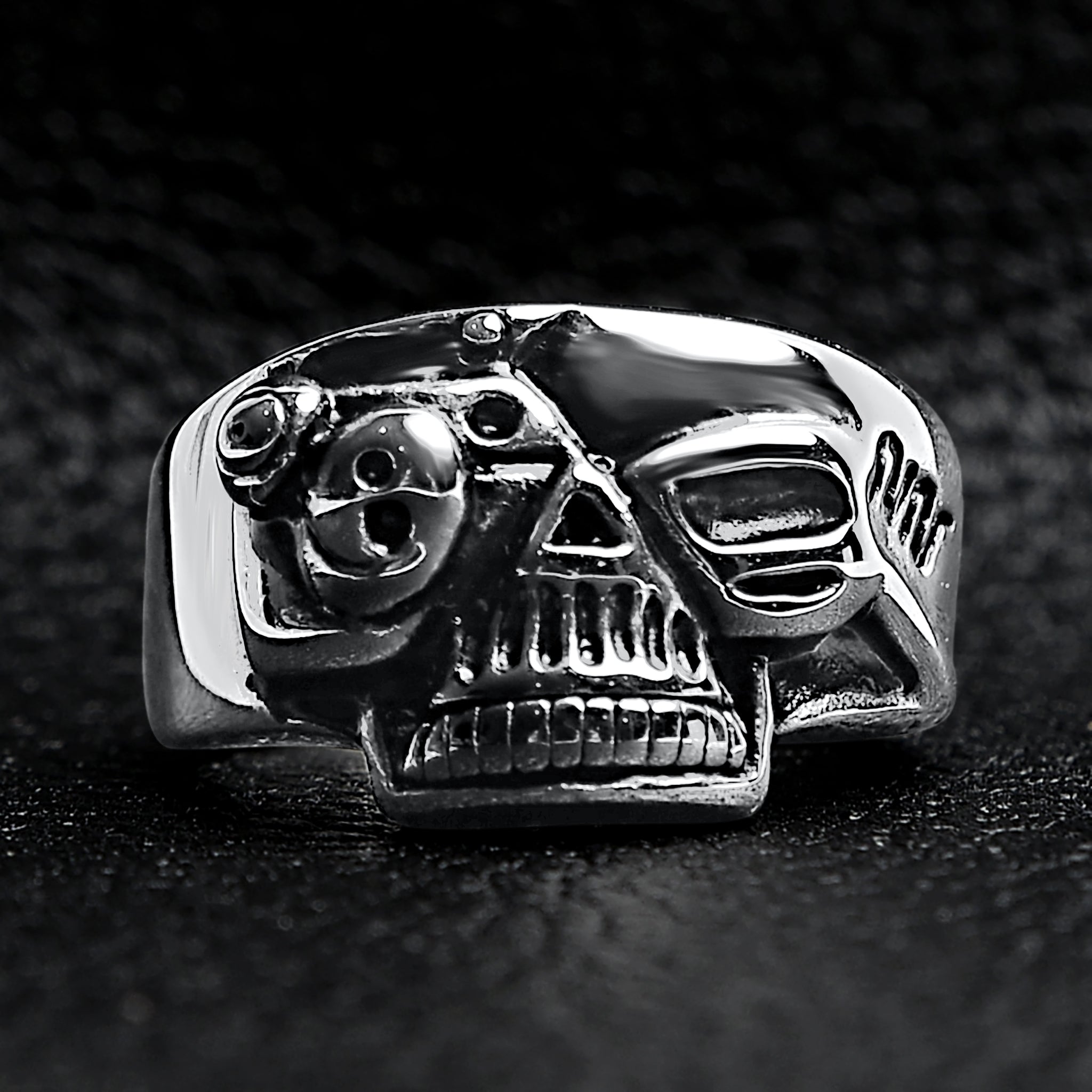 Polished Skull Stainless Steel Ring