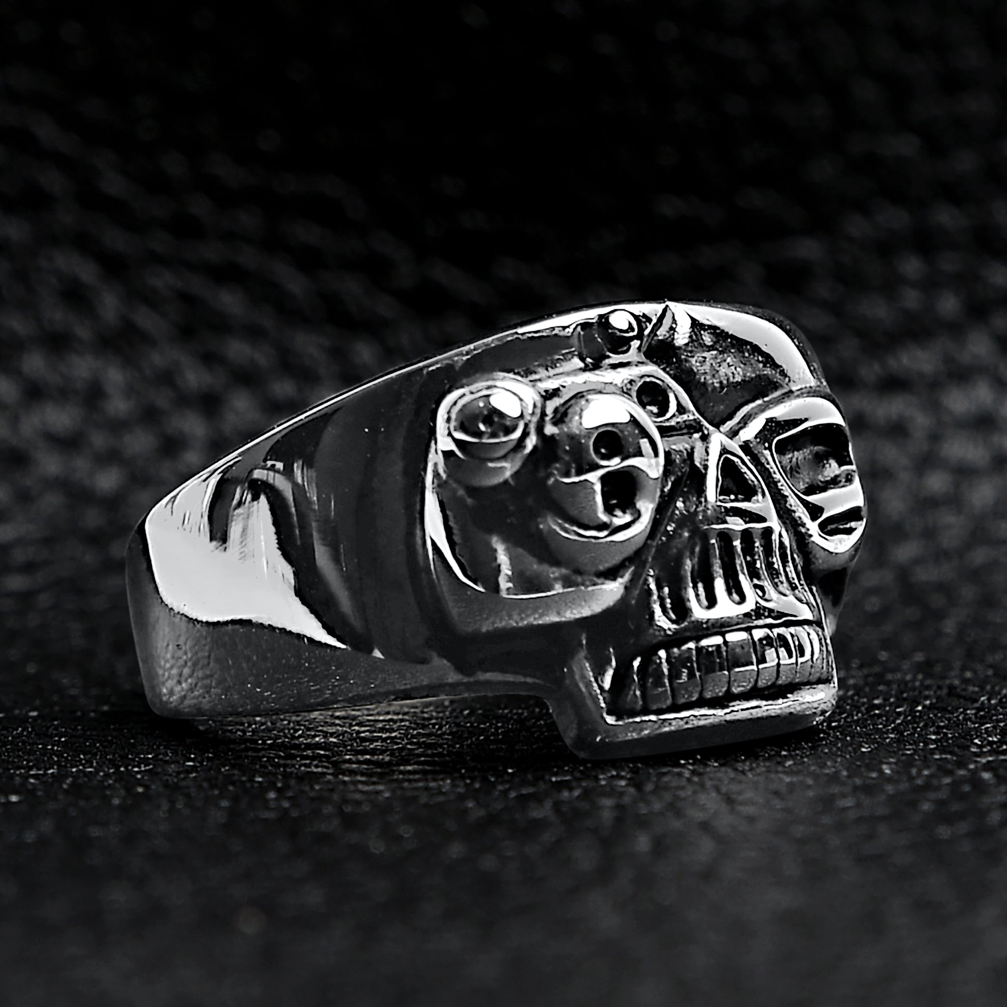 Polished Skull Stainless Steel Ring