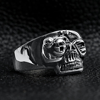 Polished Skull Stainless Steel Ring