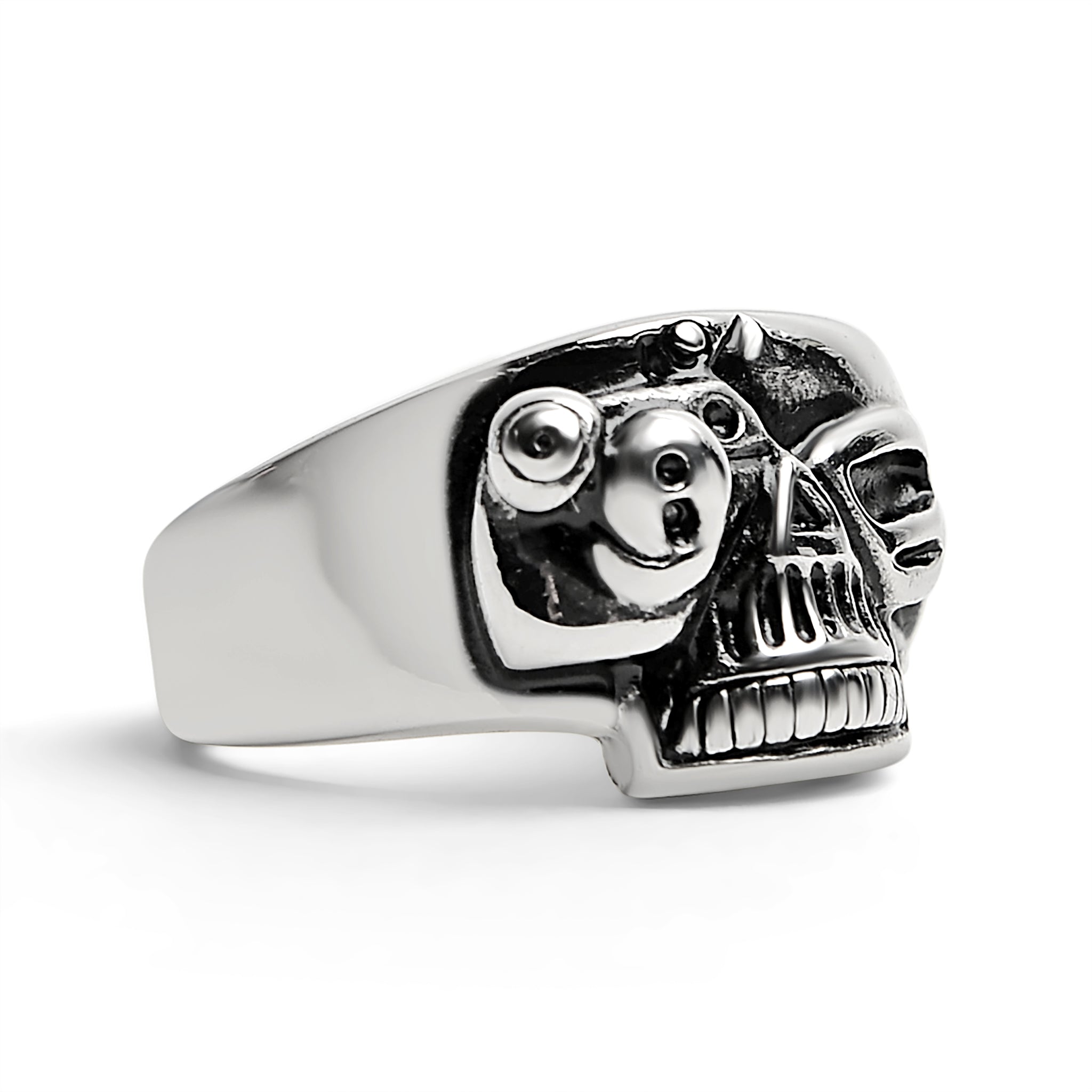 Polished Skull Stainless Steel Ring