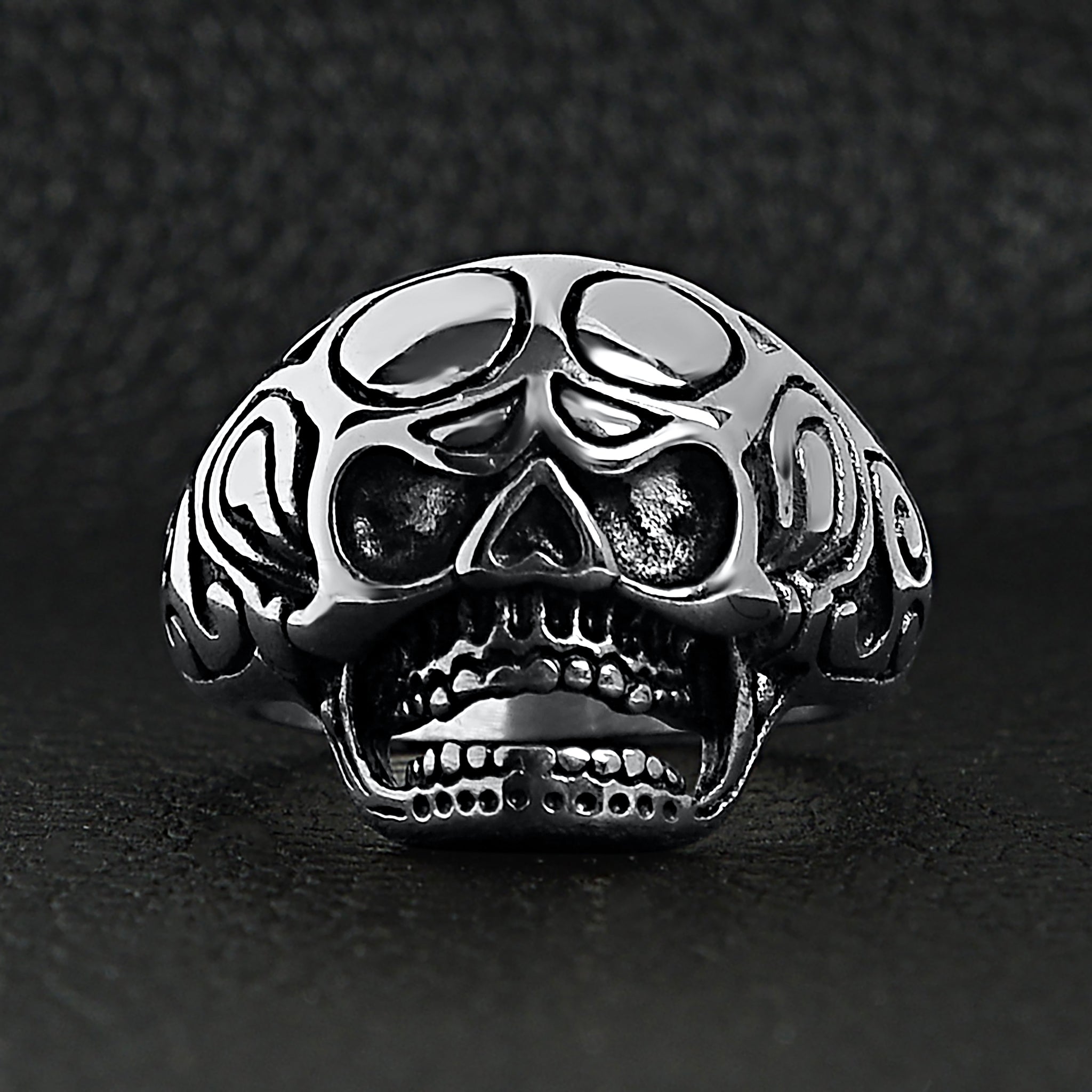 Polished Skull Stainless Steel Ring