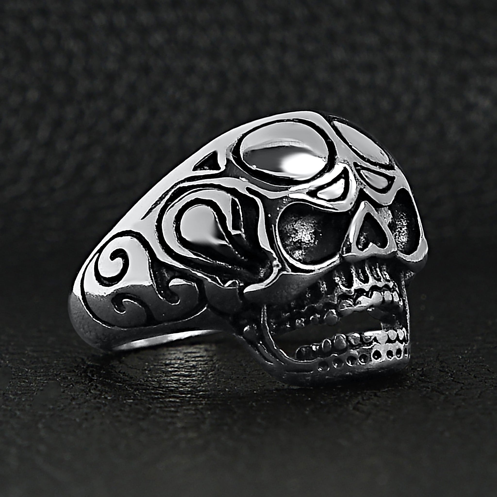 Polished Skull Stainless Steel Ring