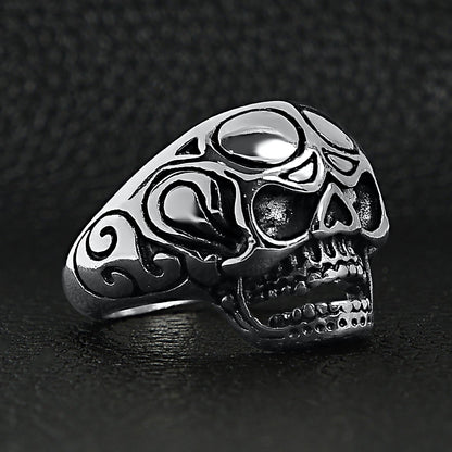 Polished Skull Stainless Steel Ring