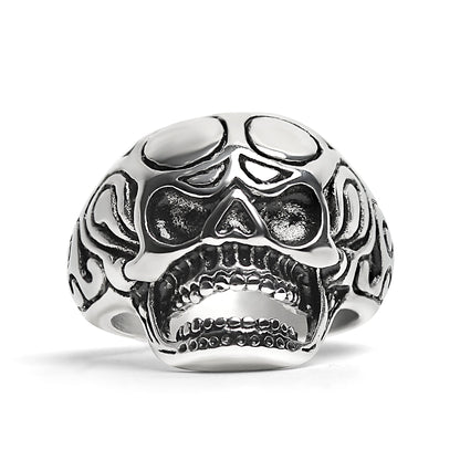 Polished Skull Stainless Steel Ring