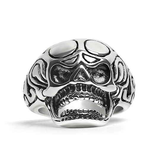 Polished Skull Stainless Steel Ring