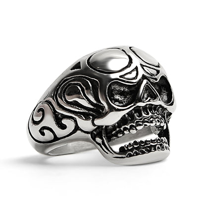 Polished Skull Stainless Steel Ring