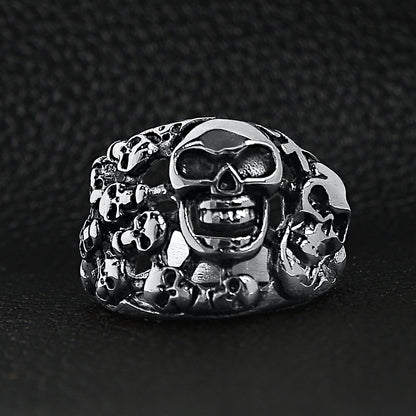 Stainless Steel Polished Multiple Skulls Ring