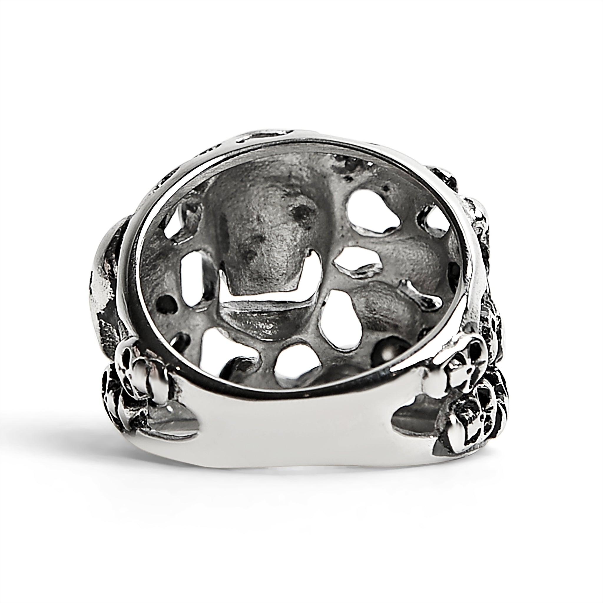 Stainless Steel Polished Multiple Skulls Ring