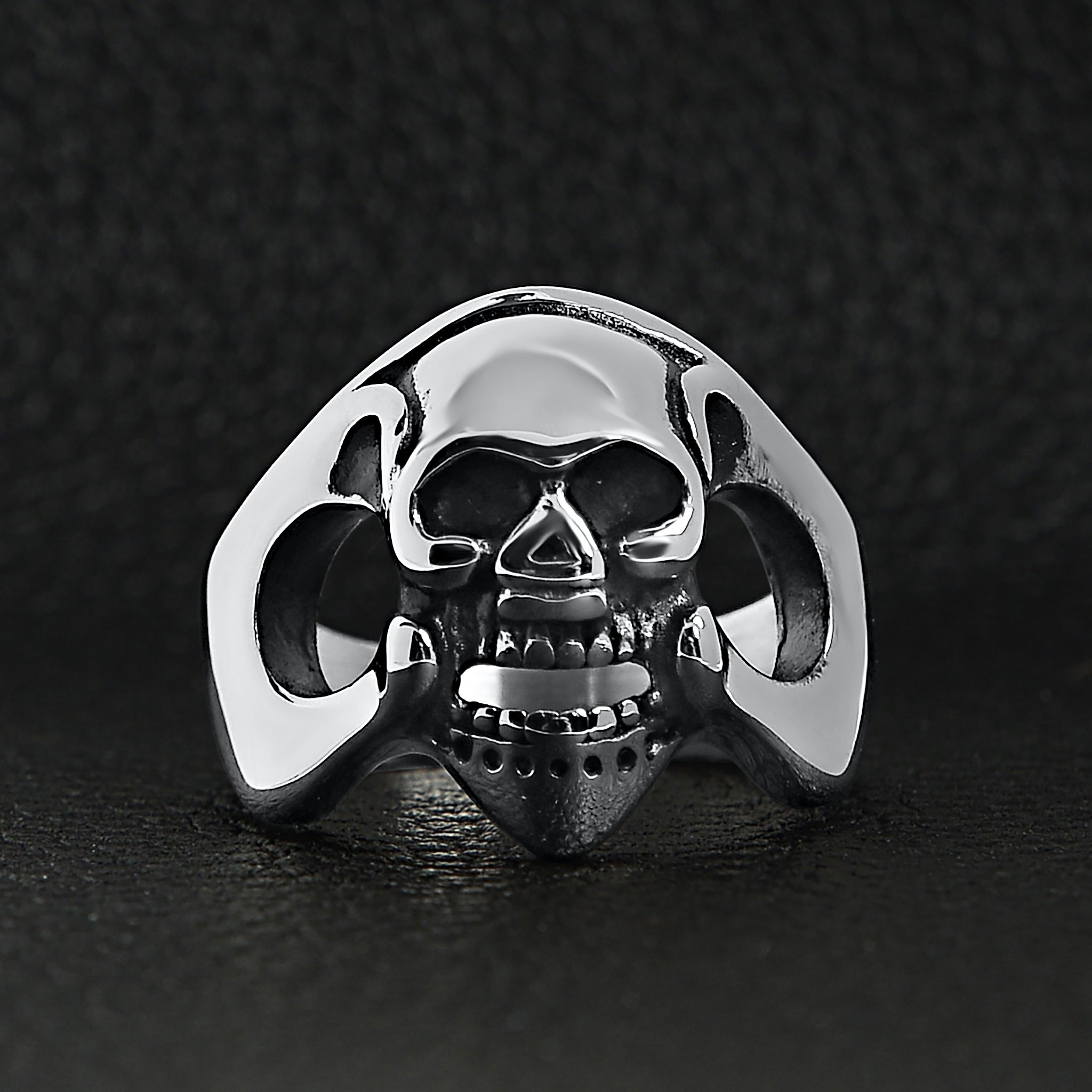 Stainless Steel Polished Skull Ring