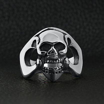 Stainless Steel Polished Skull Ring