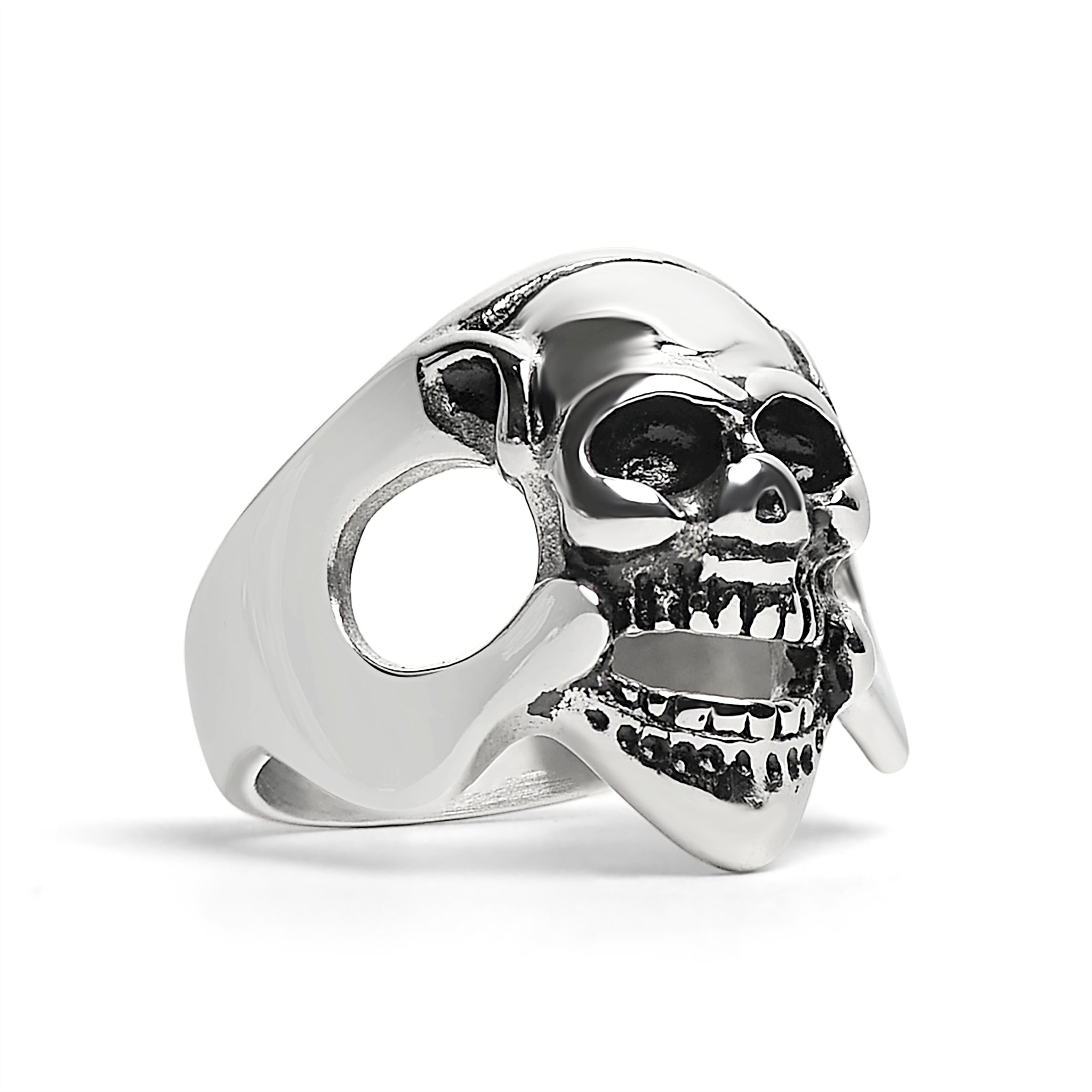 Stainless Steel Polished Skull Ring