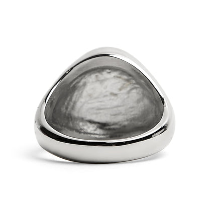 Stainless Steel Polished Cross Signet Ring