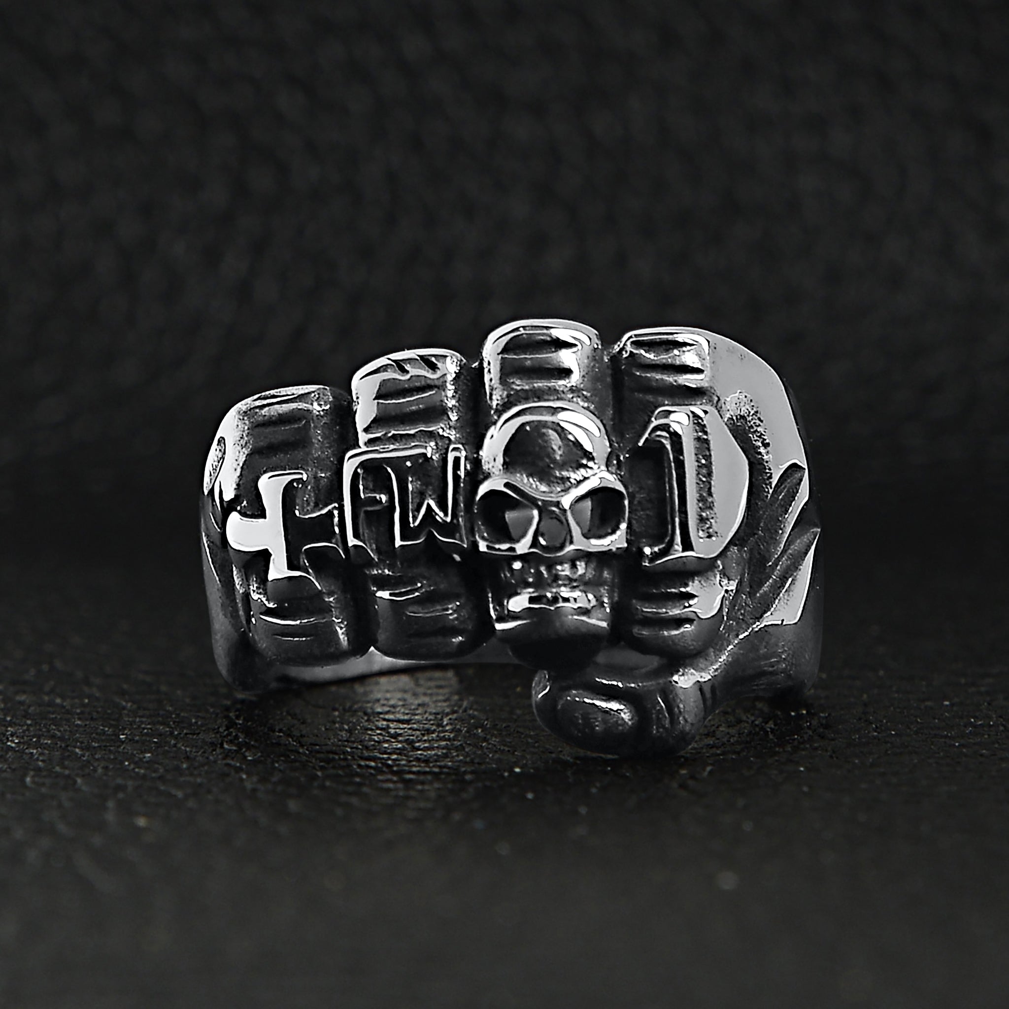 Stainless Steel Biker Rings Fist Ring