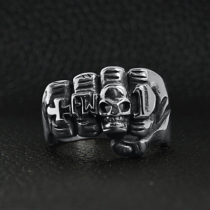 Stainless Steel Biker Rings Fist Ring