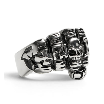 Stainless Steel Biker Rings Fist Ring