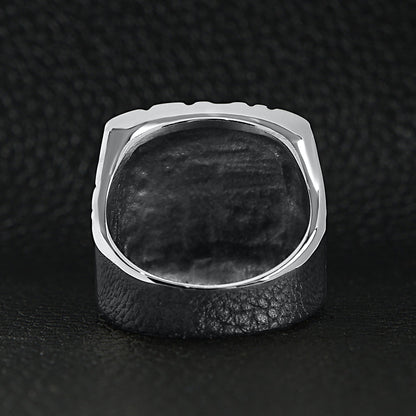 Stainless Steel Polished "BIKER" Men's Ring