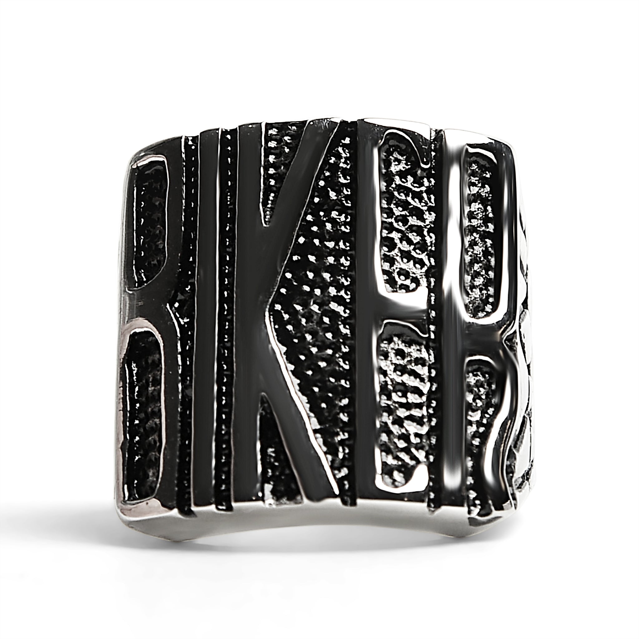 Stainless Steel Polished "BIKER" Men's Ring