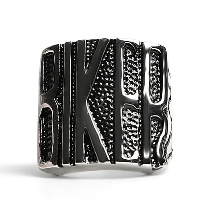 Stainless Steel Polished "BIKER" Men's Ring