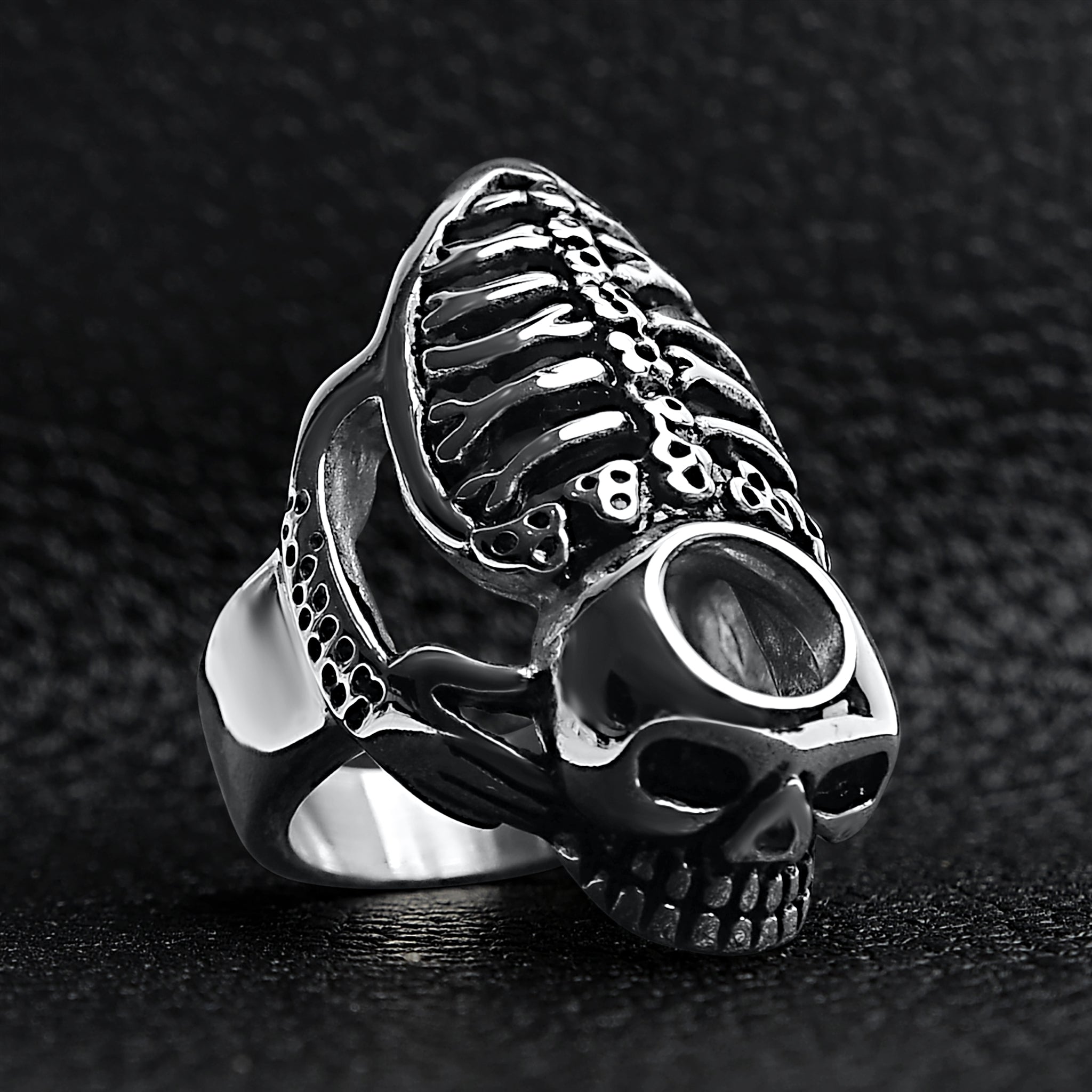 Detailed Skeleton Stainless Steel Ring