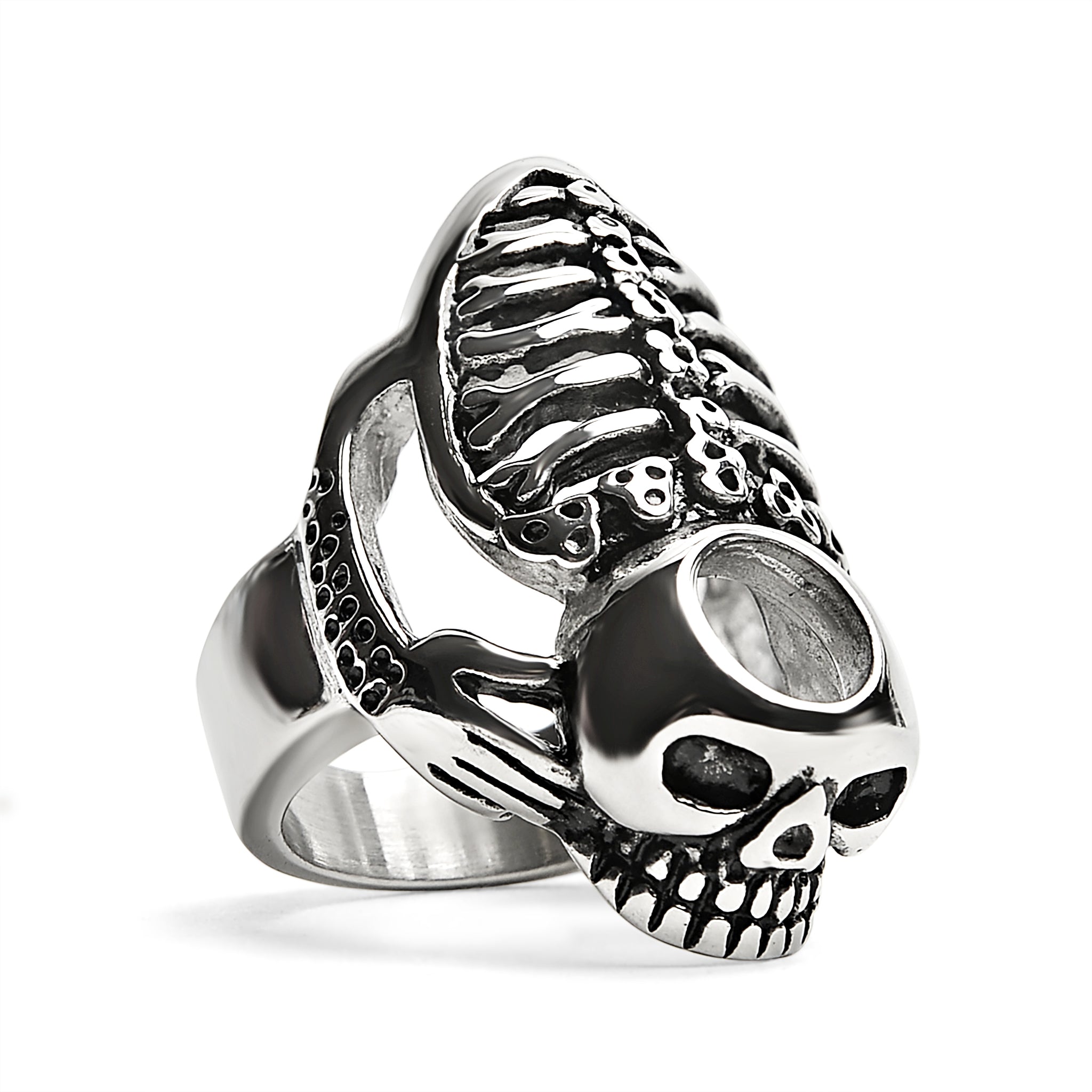 Detailed Skeleton Stainless Steel Ring