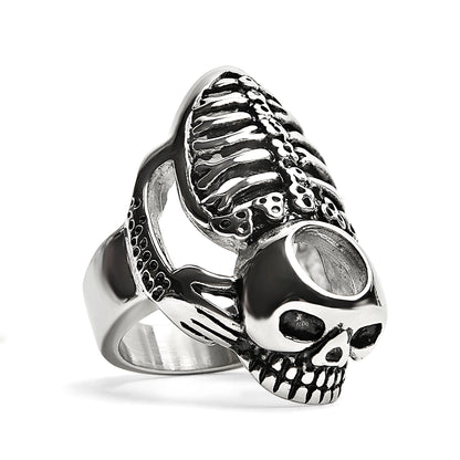 Detailed Skeleton Stainless Steel Ring
