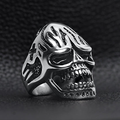Detailed Skull Stainless Steel Polished Ring
