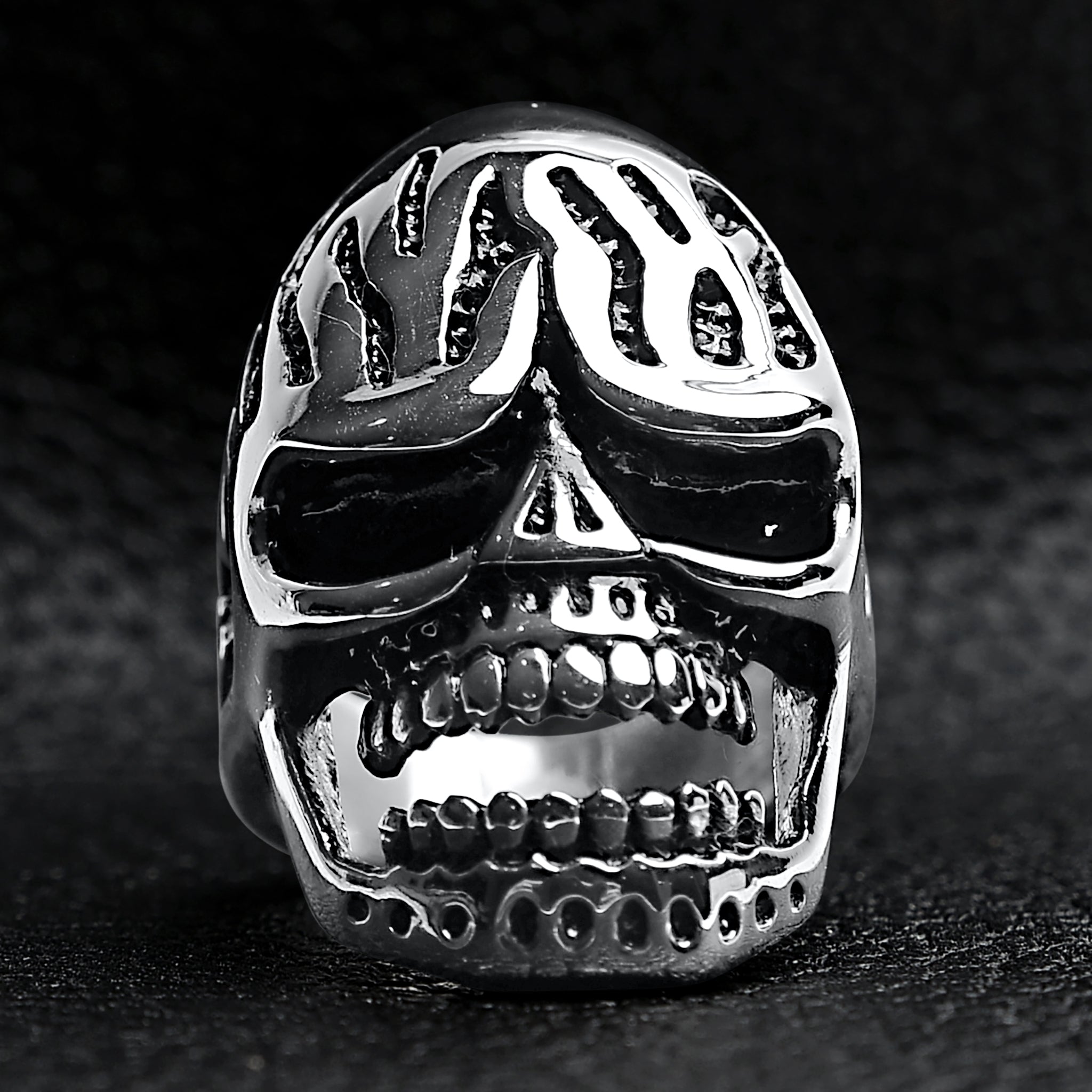 Detailed Skull Stainless Steel Polished Ring