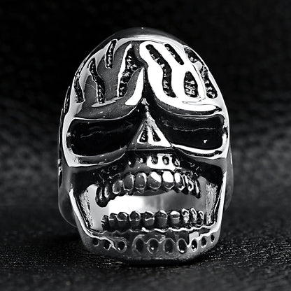 Detailed Skull Stainless Steel Polished Ring