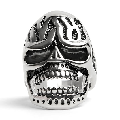 Detailed Skull Stainless Steel Polished Ring