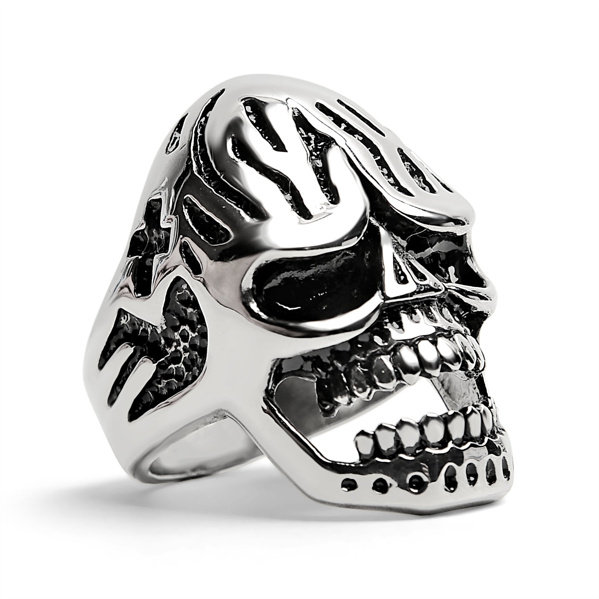 Detailed Skull Stainless Steel Polished Ring