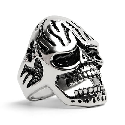 Detailed Skull Stainless Steel Polished Ring