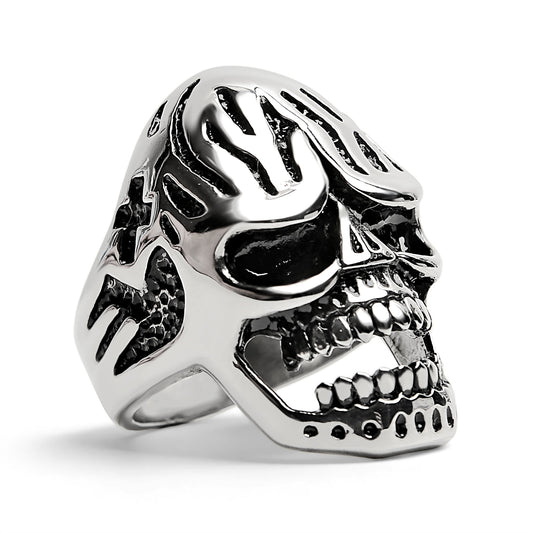 Detailed Skull Stainless Steel Polished Ring