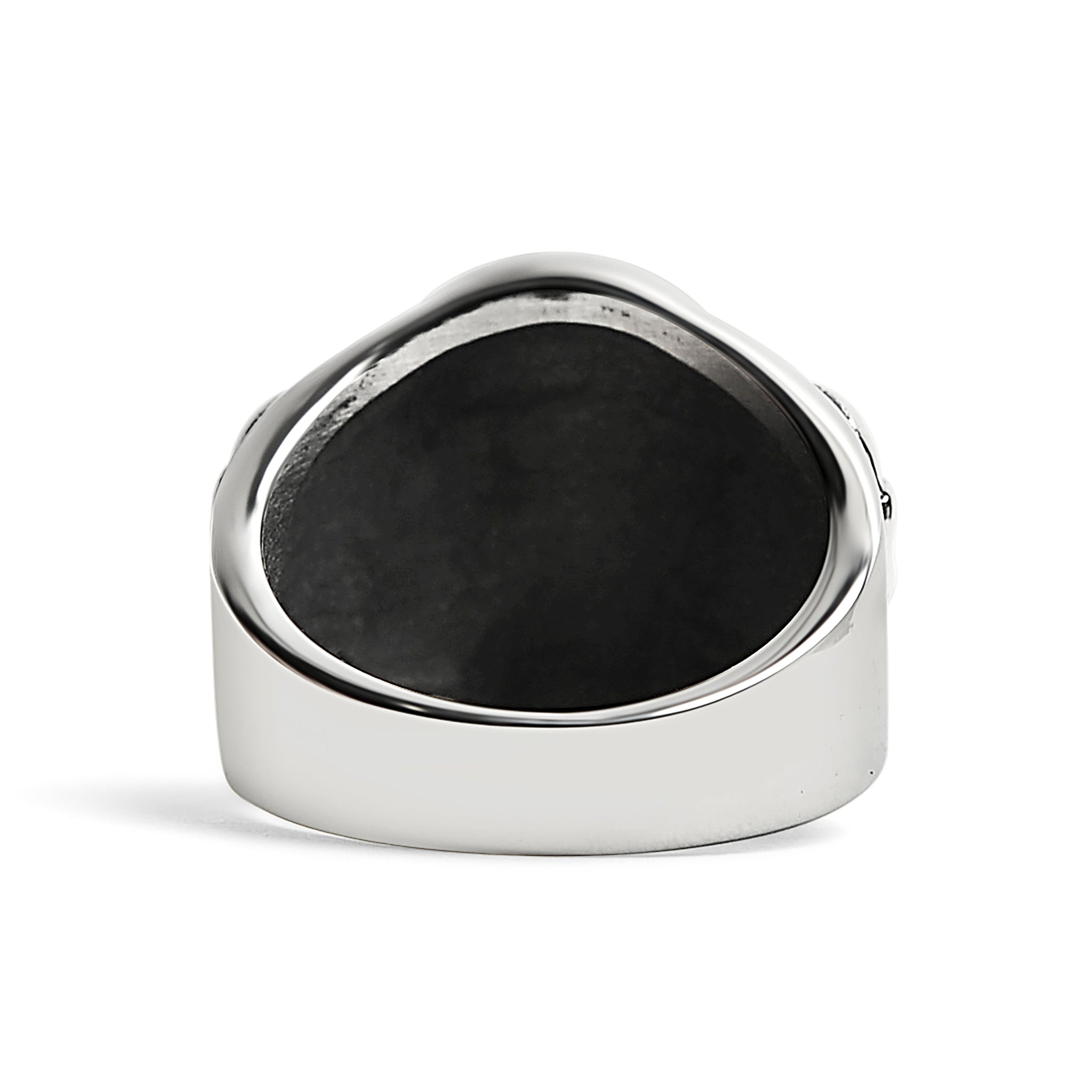 Stainless Steel Polished Cracked Triple Skulls Ring