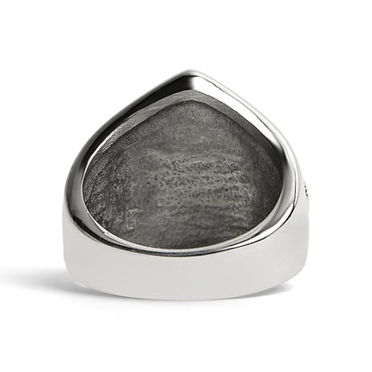 Stainless Steel 18K Gold PVD Coated Accents "13" and Skulls Signet Ring