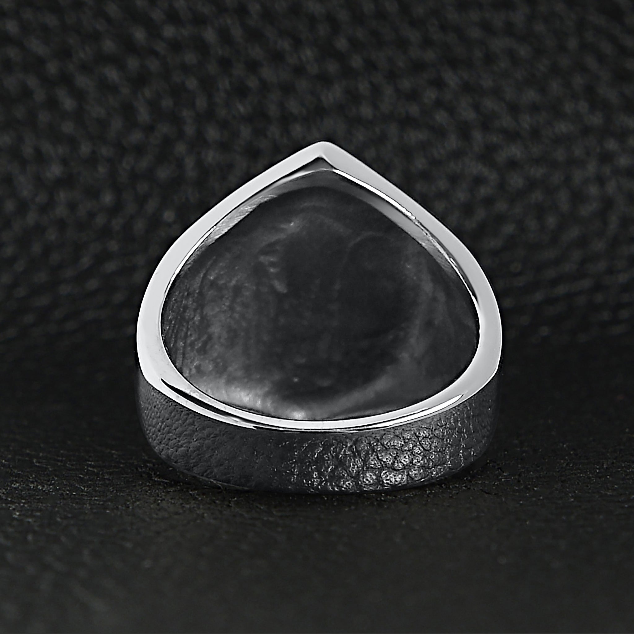 Stainless Steel "13" and Skulls Signet Ring