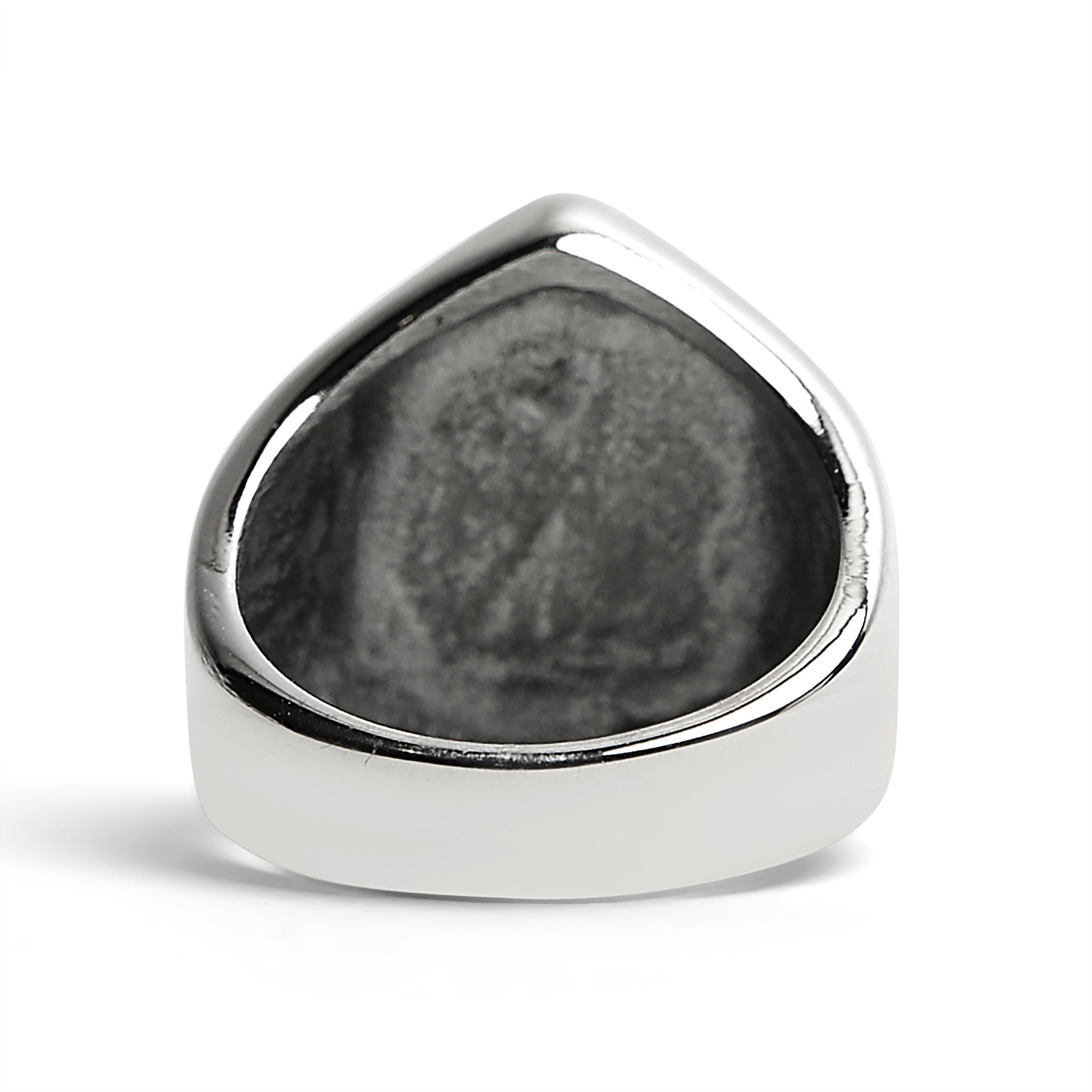 Stainless Steel "13" and Skulls Signet Ring