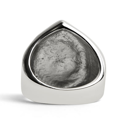 Stainless Steel "1%er" with CZ Accents Signet Ring