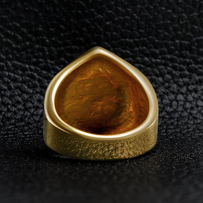 Stainless Steel "1%er" with CZ Accents Signet Ring