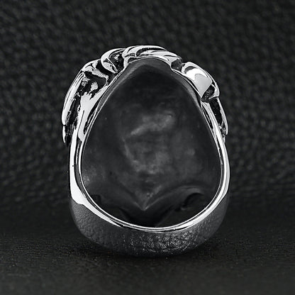 Stainless Steel Roaring Lion Head Ring