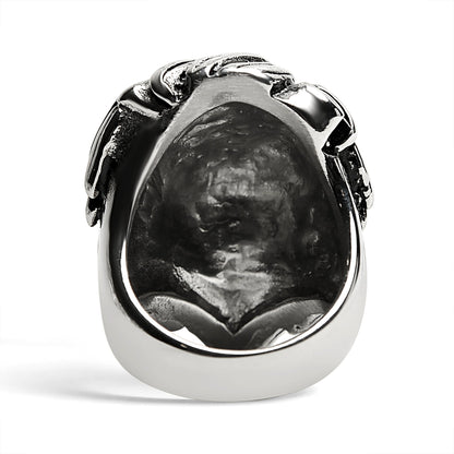 Stainless Steel Roaring Lion Head Ring