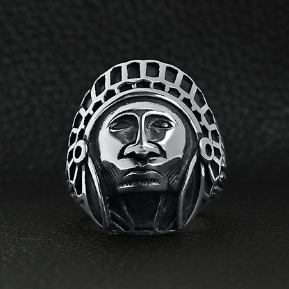 Stainless Steel Native American Chief Ring