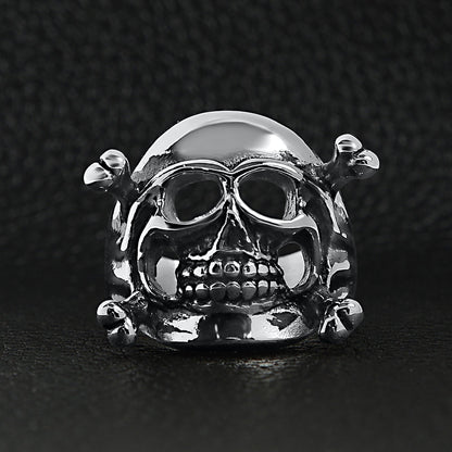 Stainless Steel Skull And Crossbones Ring