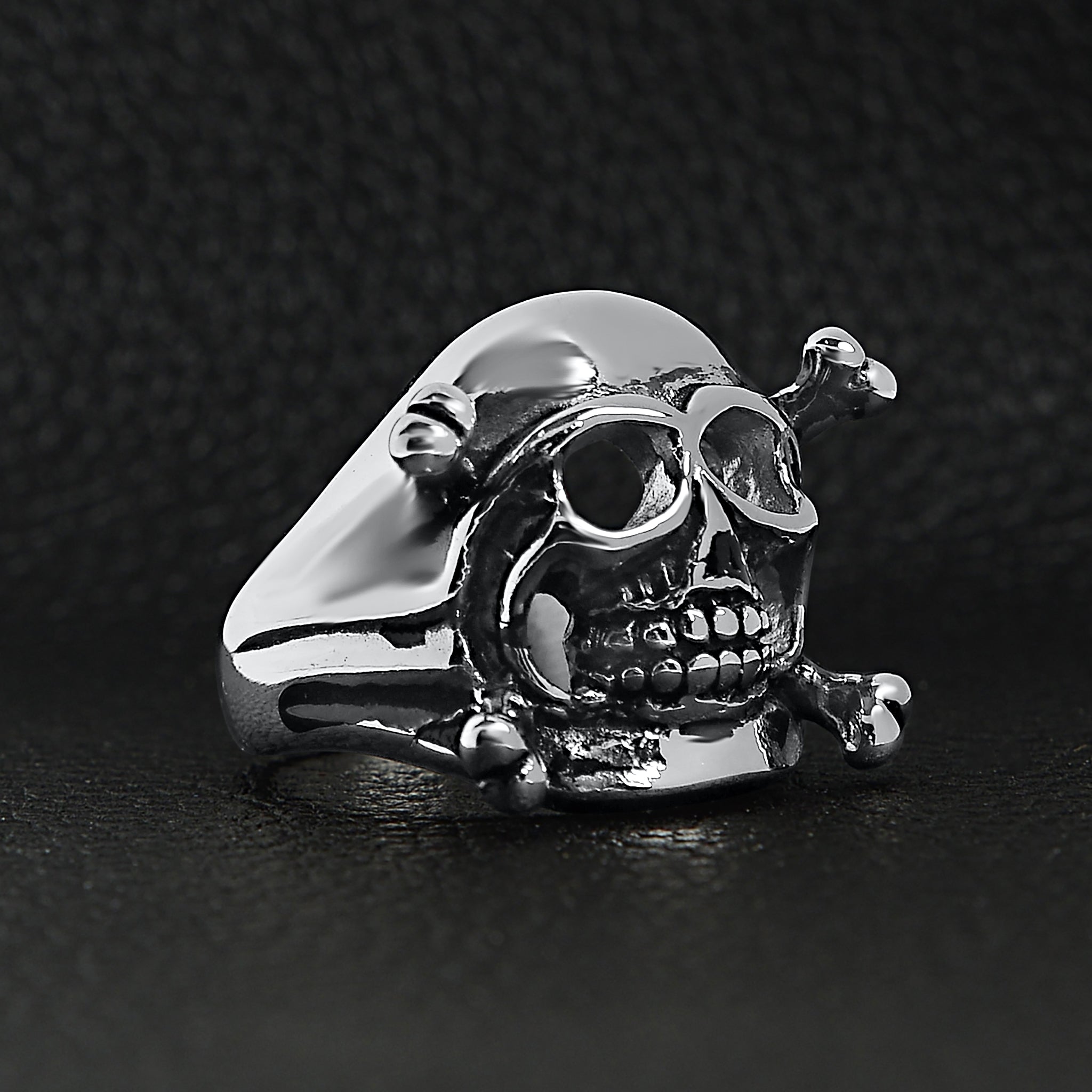 Stainless Steel Skull And Crossbones Ring