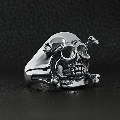 Stainless Steel Skull And Crossbones Ring